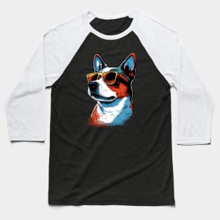 Funny Cool Dog Wearing Sunglasses Baseball T-Shirt